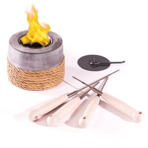 Tabletop Fire Pit Rope Design - NEW IN BOX - With Marshmallow Roasting Sticks